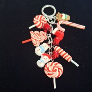 Festive Holiday Candy Bag Charm Keychain